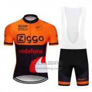 2019 Fietskleding Ziggo Oranje Zwart Korte Mouwen en Koersbroek