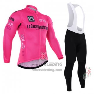 2016 Fietskleding Giro d'Italia Roze en Wit Lange Mouwen en Koersbroek