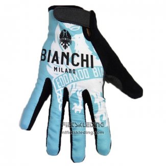 2020 Bianchi Handschoenen Met Lange Vingers Cycling Blauw Wit