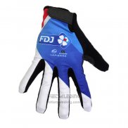 2020 FDJ Handschoenen Met Lange Vingers Cycling Wit Blauw Zwart