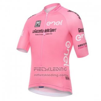 2016 Fietskleding Giro d'Italia Fuchsia Korte Mouwen en Koersbroek