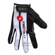 2014 Castelli Handschoenen Met Lange Vingers Cycling Wit en Zwart