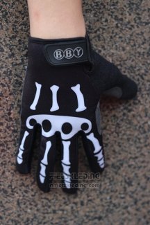 Skull Handschoenen Met Lange Vingers Cycling Zwart en Wit