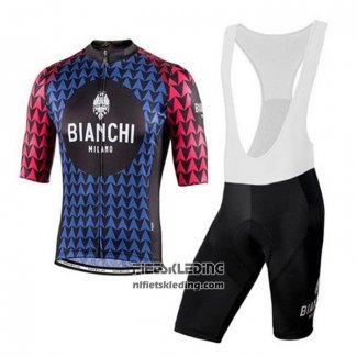 2020 Fietskleding Bianchi Zwart Blauw Rood Korte Mouwen en Koersbroek