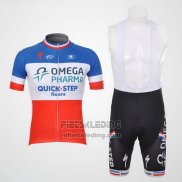 2012 Fietskleding Omega Pharma Quick Step Kampioen Frankrijk Korte Mouwen en Koersbroek