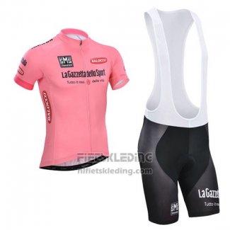 2014 Fietskleding Giro d'Italia Roze Korte Mouwen en Koersbroek