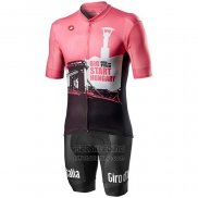 2020 Fietskleding Giro d'Italia Wit Zwart Roze Korte Mouwen en Koersbroek
