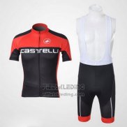 2011 Fietskleding Castelli Zwart en Rood Korte Mouwen en Koersbroek