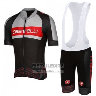 2016 Fietskleding Castelli Grijs en Zwart Korte Mouwen en Koersbroek