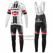 2016 Fietskleding Giant Alpecin Zwart en Wit Lange Mouwen en Koersbroek