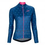 2016 Fietskleding Vrouw Nalini Roze en Blauw Lange Mouwen en Koersbroek