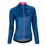 2016 Fietskleding Vrouw Nalini Roze en Blauw Lange Mouwen en Koersbroek