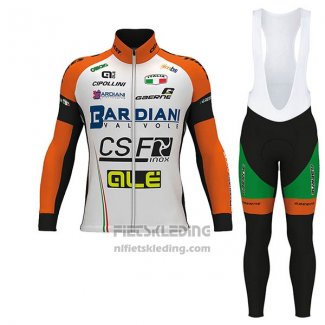 2017 Fietskleding Bardiani Csf Ml Wit en Groen Lange Mouwen en Koersbroek