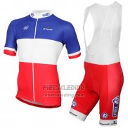 2017 Fietskleding FDJ Blauw Kampioen Frankrijk Korte Mouwen en Koersbroek