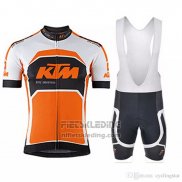 2018 Fietskleding Ktm Wit Oranje Korte Mouwen en Koersbroek