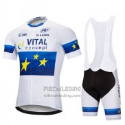 2018 Fietskleding Vital Concept Wit Blauw Korte Mouwen en Koersbroek