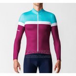 2019 Fietskleding La Passione Blauw Wit Rood Lange Mouwen en Koersbroek