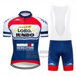 2019 Fietskleding Lotto NL-Jumbo Blauw Wit Rood Korte Mouwen en Koersbroek