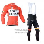 2019 Fietskleding Lotto Soudal Oranje Wit Lange Mouwen en Koersbroek