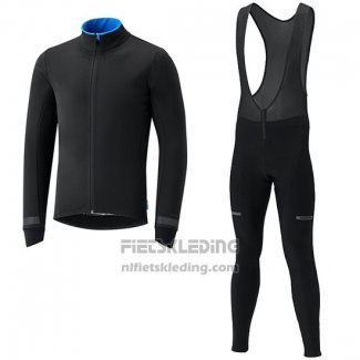 2019 Fietskleding Shimano Zwart Blauw Lange Mouwen en Koersbroek