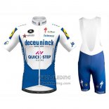 2020 Fietskleding Deceuninck Quick Step Wit Blauw Korte Mouwen en Koersbroek