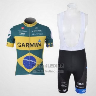 2011 Fietskleding Garmin Kampioen Brazilie Korte Mouwen en Koersbroek