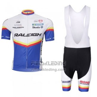 2012 Fietskleding Raleigh Blauw en Wit Korte Mouwen en Koersbroek