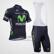 2013 Fietskleding Movistar Zwart Korte Mouwen en Koersbroek