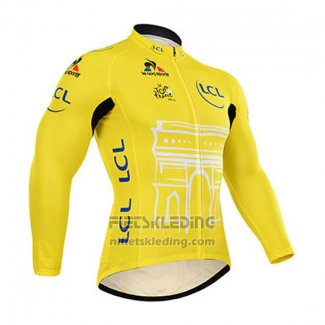 2015 Fietskleding Tour de France Geel Lange Mouwen en Koersbroek