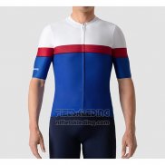 2019 Fietskleding La Passione Wit Rood Blauw Korte Mouwen en Koersbroek