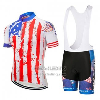 2020 Fietskleding USA Blauw Rood Wit Korte Mouwen en Koersbroek