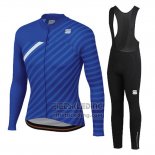 2020 Fietskleding Vrouw Sportful Blauw Wit Lange Mouwen en Koersbroek