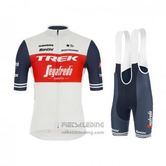 2021 Fietskleding Trek Segafredo Wit Diep Blauw Korte Mouwen en Koersbroek