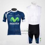 2012 Fietskleding Movistar Blauw Korte Mouwen en Koersbroek