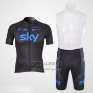 2012 Fietskleding Sky Zwart en Blauw Korte Mouwen en Koersbroek