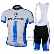 2013 Fietskleding Kuota Wit en Azuur Korte Mouwen en Koersbroek