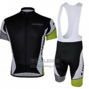 2013 Fietskleding Look Zwart en Groen Korte Mouwen en Koersbroek