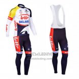 2013 Fietskleding Lotto Belisol Violet en Wit Lange Mouwen en Koersbroek