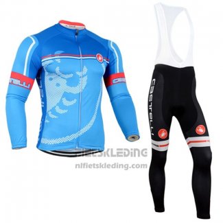 2014 Fietskleding Castelli Rood Azuur Lange Mouwen en Koersbroek