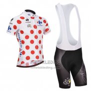 2014 Fietskleding Tour de France Wit en Rood Korte Mouwen en Koersbroek