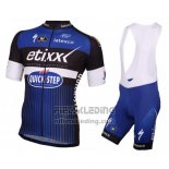 2016 Fietskleding Etixx Quick Step Wit en Blauw Korte Mouwen en Koersbroek