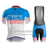 2016 Fietskleding Trek Bontrager Wit en Blauw Korte Mouwen en Koersbroek