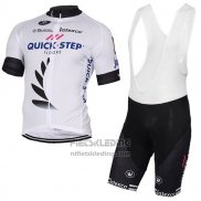 2017 Fietskleding Quick Step Floors Wit Korte Mouwen en Koersbroek