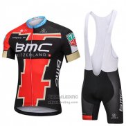 2018 Fietskleding BMC Zwart en Rood Korte Mouwen en Koersbroek