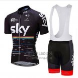 2018 Fietskleding Sky Zwart en Rood Korte Mouwen en Koersbroek