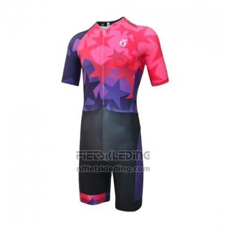 2019 Fietskleding Emonder-triathlon Rood Fuchsia Zwart Korte Mouwen en Koersbroek