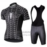 2019 Fietskleding Marvel Heros Spider Man Zwart Korte Mouwen en Koersbroek