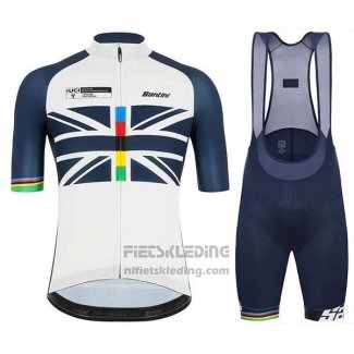 2019 Fietskleding USA Wit Donker Blauw Korte Mouwen en Koersbroek