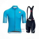 2021 Fietskleding Castelli Lichte Blauw Korte Mouwen en Koersbroek