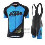 2015 Fietskleding Ktm Blauw en Zwart Korte Mouwen en Koersbroek